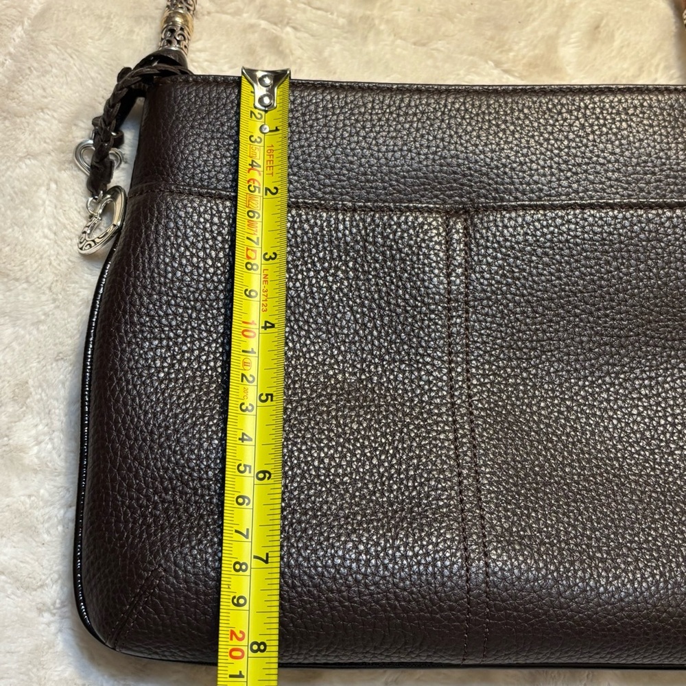NEW Brighton Barbados Bag Leather Dark Brown Crossbody / Shoulder Braided Strap - Picture 15 of 16